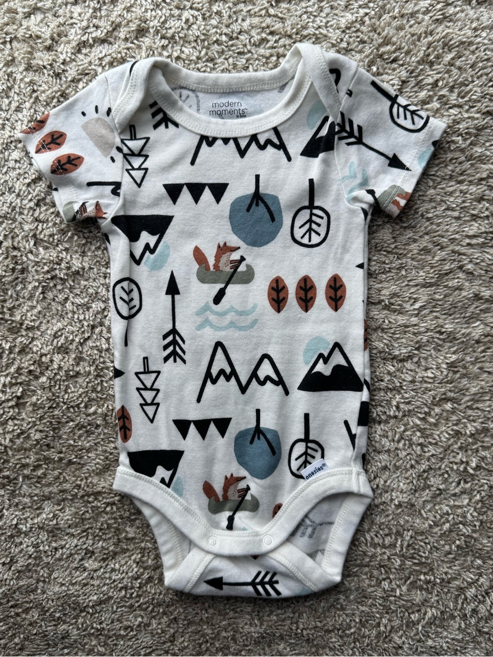 Modern Moments by Gerber 6-9M Woodland Fox Mountain Print Bodysuit